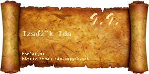 Izsák Ida névjegykártya